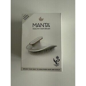 Manta HEALTHY HAIR BRUSH Detangles Wet/Dry Anti-Static Flexible WHITE Trav Pouch